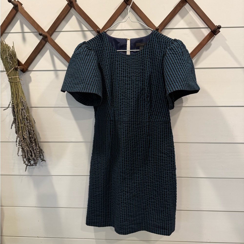 J. Crew Teal and Black Mini Dress
